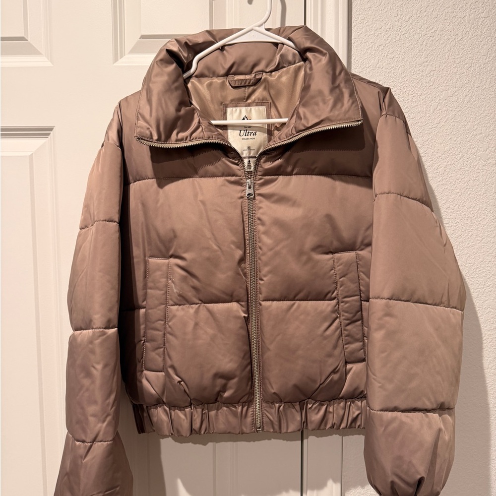Abercrombie and Fitch Dark Taupe Puffer Jacket